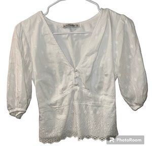 ABERCROMBIE & FITCH white blouse, size small